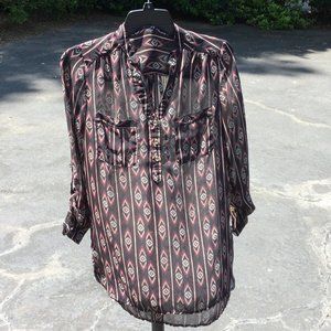 Charlotte Russe Ring Stand Collar V Front Tunic